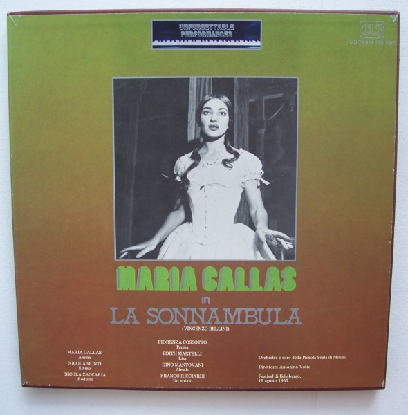 Maria Callas: Vincenzo Bellini (1801-1835) • La Sonnambula 3 LP-Box