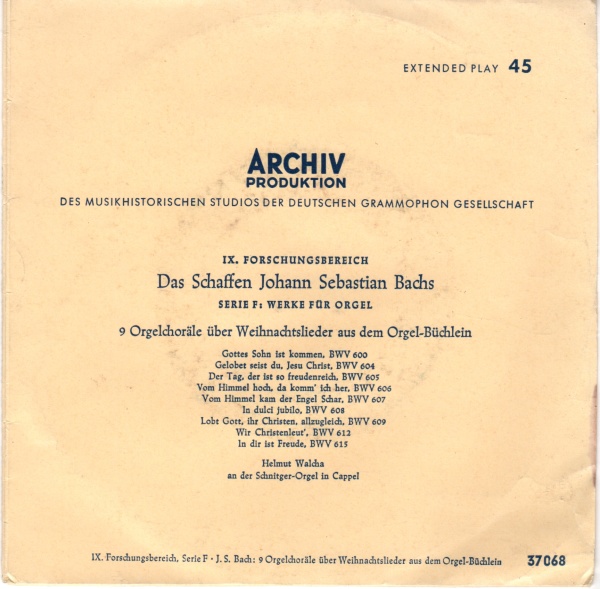 Johann Sebastian Bach (1685-1750) • 9 Orgelchoräle über Weihnachtslieder aus dem Orgel-Büchlein 7"