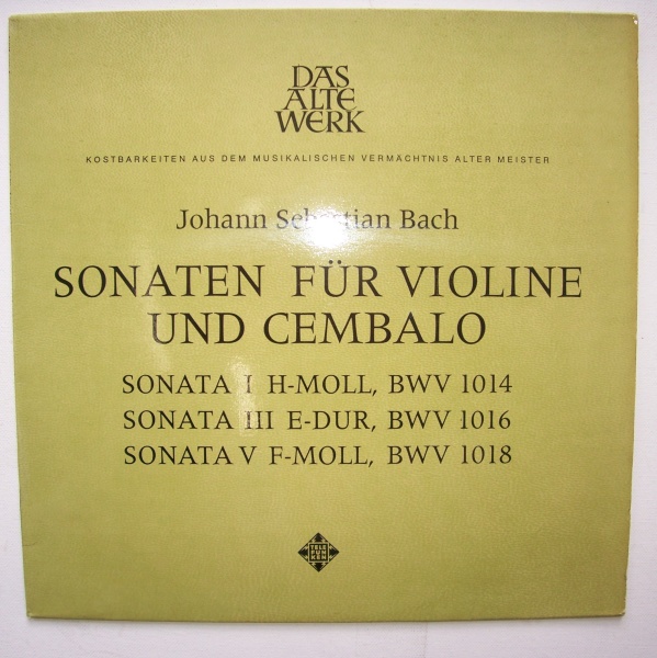 Bach (1685-1750) • Sonatas for Violin and Harpsichord LP • Lars Fryden