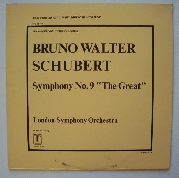 Franz Schubert (1797-1828) • Symphony No. 9 "The Great" LP • Bruno Walter