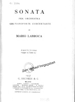 Mario Labroca (1895-1973) • Sonata con Pianoforte