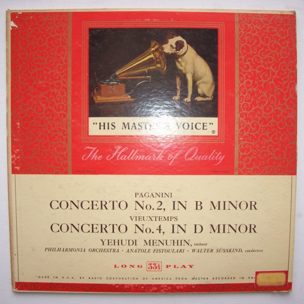 Niccolò Paganini (1782-1840) • Concerto LP • Yehudi Menuhin