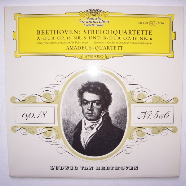 Ludwig van Beethoven (1770-1827) • String Quartets op. 18 Nr. 5 & 6 LP • Amadeus Quartett