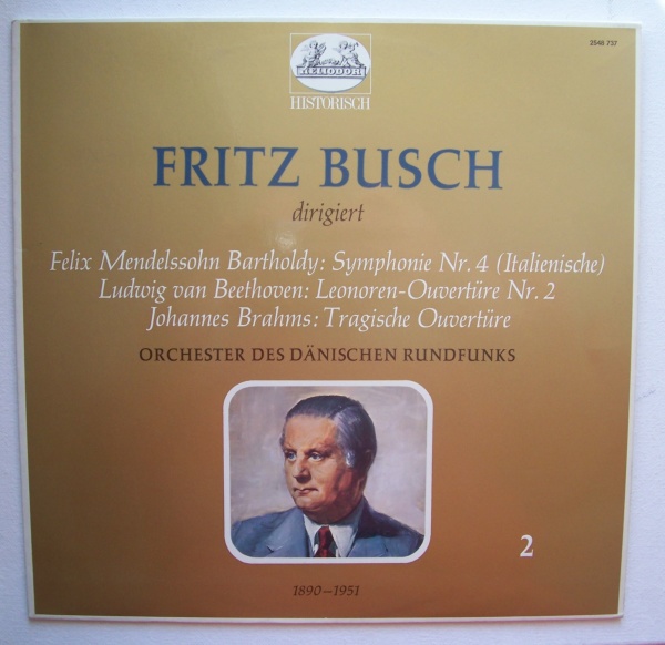 Fritz Busch: Mendelssohn-Bartholdy (1809-1847) • Symphonie Nr. 4 Italienische LP