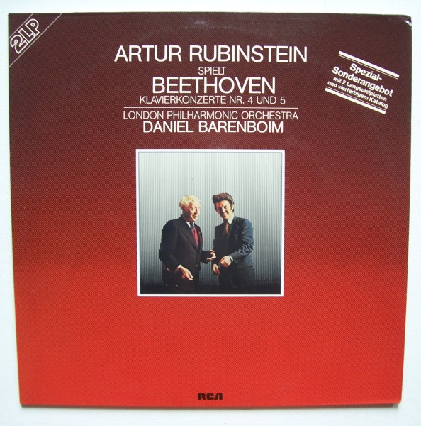 Rubinstein & Barenboim: Beethoven (1770-1827) - Klavierkonzerte Nr. 4 und 5 2 LPs