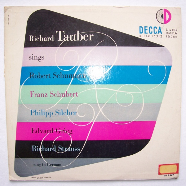 Richard Tauber sings Schumann, Schubert, Silcher, Grieg, Strauss LP