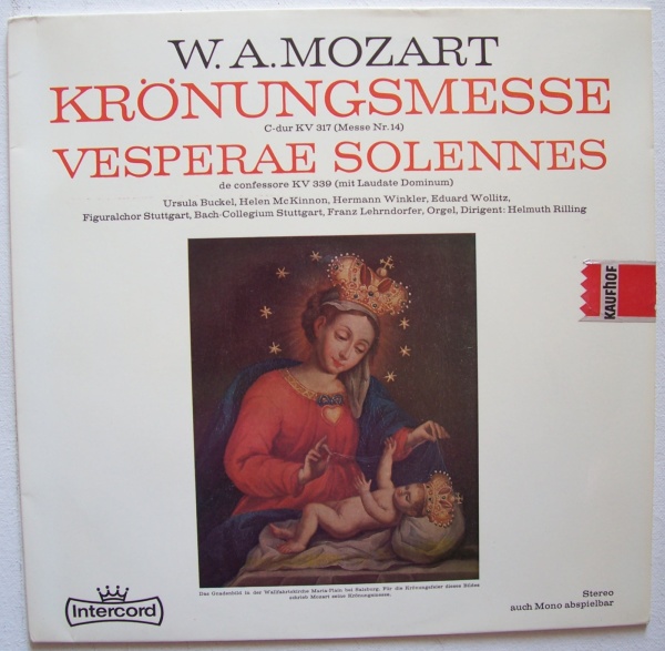 Wolfgang Amadeus Mozart (1756-1791) • Krönungsmesse LP • Helmuth Rilling