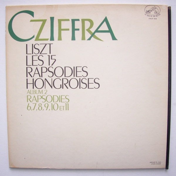 Franz Liszt (1811-1886) • Les 15 Rapsodies Hongroises LP • György Cziffra
