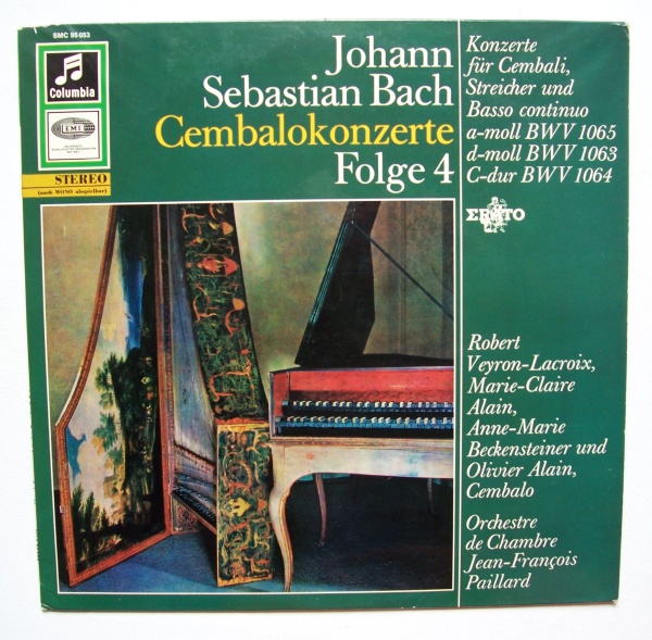 Johann Sebastian Bach (1685-1750) • Cembalokonzerte Folge 4 LP • Marie-Claire Alain