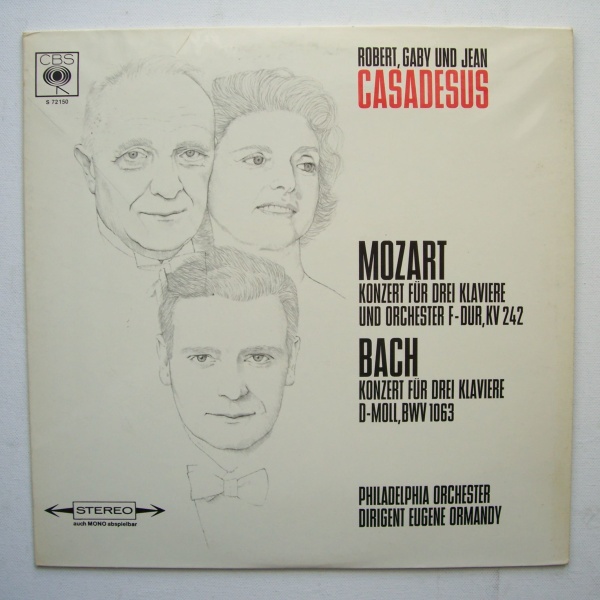 Robert, Gaby & Jean Casadesus • Mozart & Bach LP