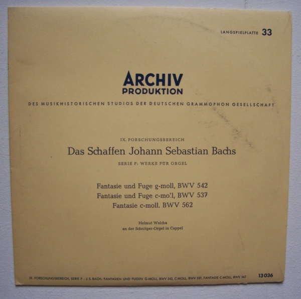 Bach (1685-1750) • Fantasie und Fuge g-moll BWV 542 10" • Helmut Walcha