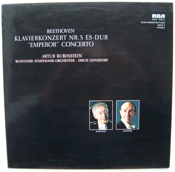 Artur Rubinstein: Beethoven (1770-1827) • "Emperor" Concerto LP