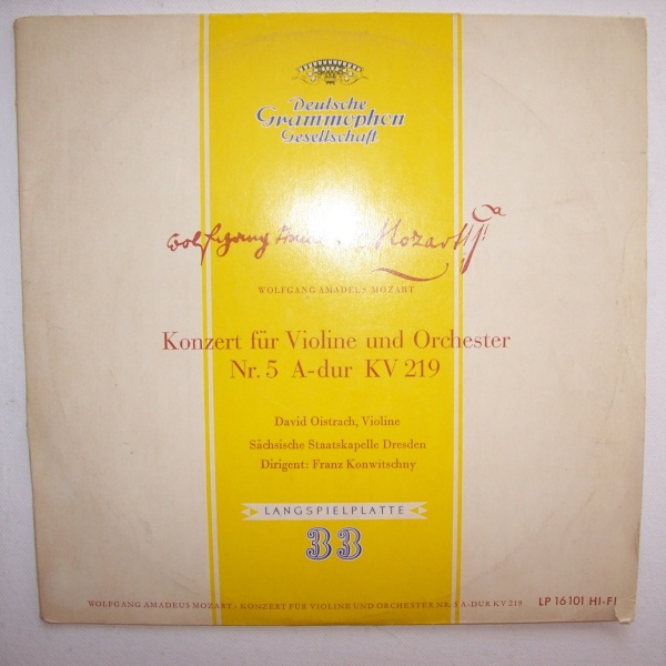 David Oistrach:Mozart (1756-1791) • Konzert für Violine Nr. 5 A-Dur KV 219 10"