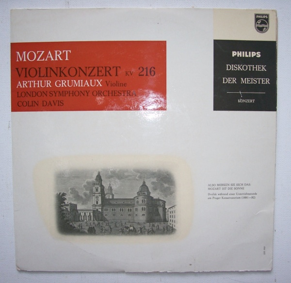 Wolfgang Amadeus Mozart (1756-1791) • Violinkonzert KV 216 10" • Arthur Grumiaux