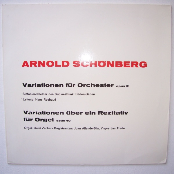 Arnold Schönberg (1874-1951) • Variationen für Orchester LP