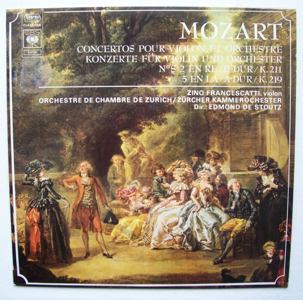 Wolfgang Amadeus Mozart (1756-1791) • Violin Concertos LP • Zino Francescatti