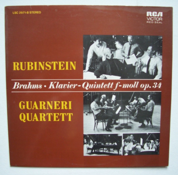Artur Rubinstein & Guarneri Quartett: Brahms • Klavierquintett F-moll op. 34 LP