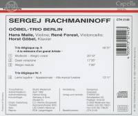 Sergej Rachmaninov (1873-1943) • Trios CD • Göbel-Trio Berlin