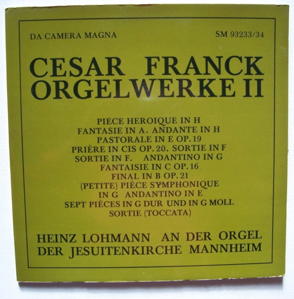 César Franck (1822-1890) - Orgelwerke II 2 LPs