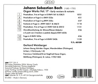 Johann Sebastian Bach (1685-1750) • Organ Works Vol. 17 CD • Gerhard Weinberger