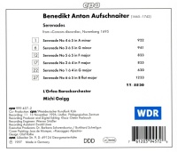 Benedikt Anton Aufschnaiter (1665-1742) • Serenades CD