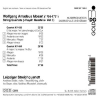 Mozart (1756-1791) • String Quartets KV 428 & KV 464 CD • Leipziger Streichquartett