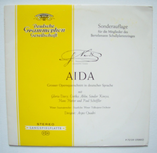 Giuseppe Verdi (1813-1901) • Aida LP • Argeo Quadri