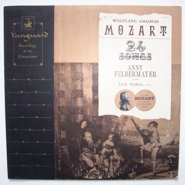 Wolfgang Amadeus Mozart (1756-1791) • 24 Songs LP • Anny Felbermayer