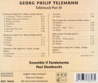 Georg Philipp Telemann (1681-1767) • Tafelmusik, Part III CD