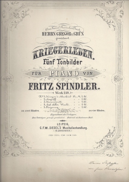 Fritz Spindler (1817-1905) • Kriegerleben