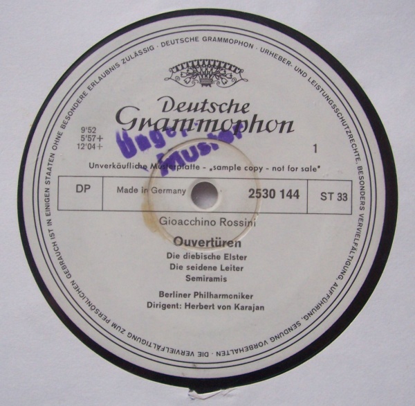 Herbert von Karajan: Gioacchino Rossini (1792-1868) • Ouvertüren LP