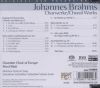 Johannes Brahms (1833-1897) • Chorwerke SA-CD • Nicol Matt