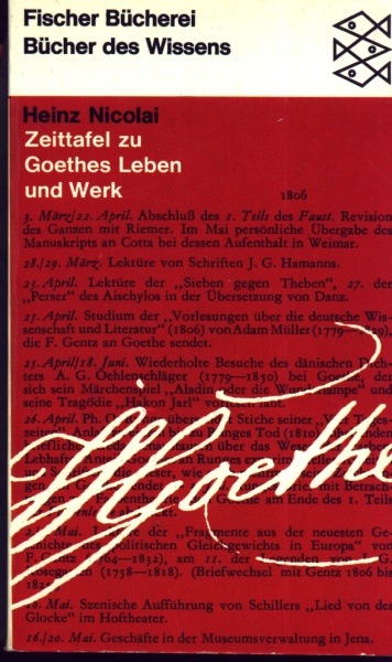 Johann Wolfgang von Goethe (1749-1832) • Heinz Nicolai - Zeittafel zu Goethes Leben