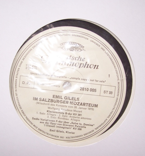 Emil Gilels im Salzburger Mozarteum LP
