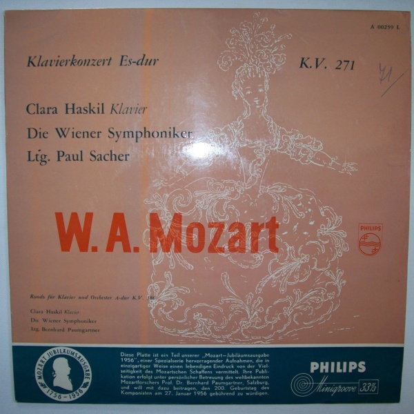 Wolfgang Amadeus Mozart (1756-1791) • Klavierkonzert Es-Dur LP • Clara Haskil