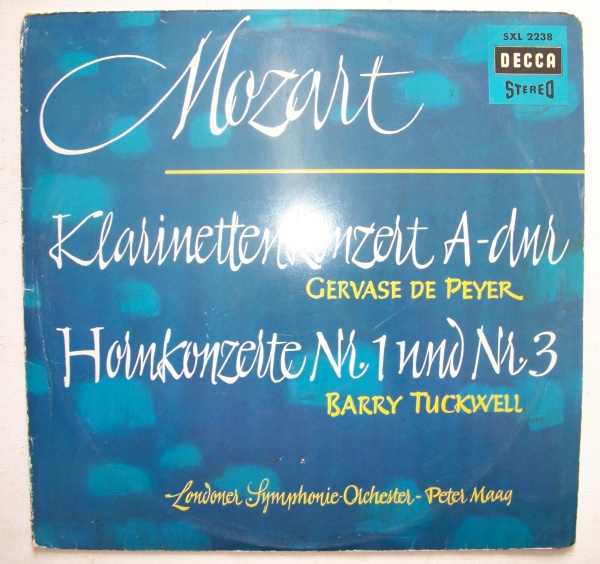 Mozart (1756-1791) • Klarinettenkonzert A-Dur LP • Gervase de Peyer