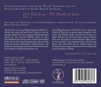 Georg Philipp Telemann (1681-1767) • Der Tod Jesu / The Death of Jesus CD