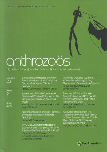Anthrozoös • Volume 23 / 2, June 2010