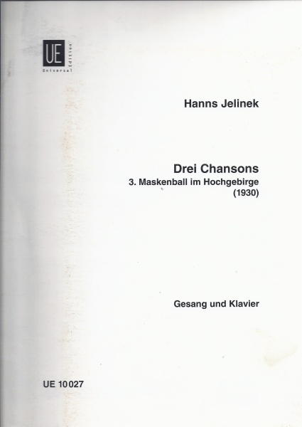 Hanns Jelinek (1901-1969) • Drei Chansons: 3. Maskenball im Hochgebirge