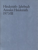 Hindemith-Jahrbuch • Annales Hindemith 1973 / III