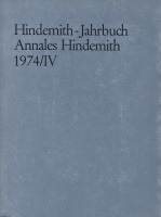 Hindemith-Jahrbuch • Annales Hindemith 1974 / IV