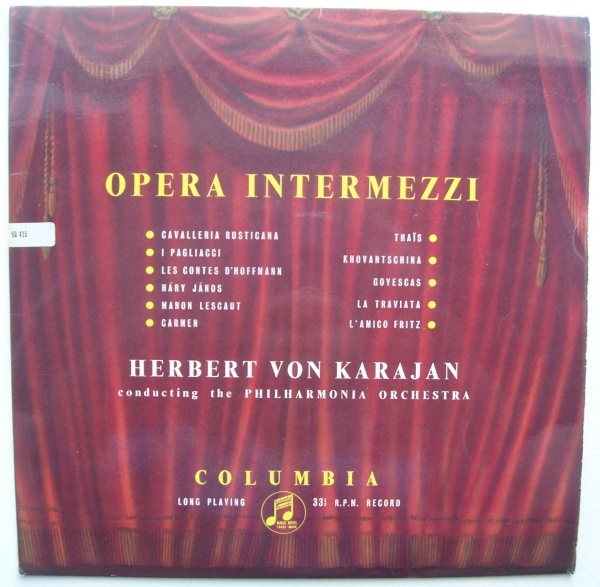 Herbert von Karajan • Opera Intermezzi LP