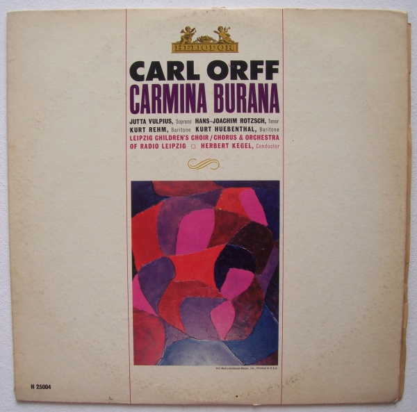 Carl Orff (1895-1982) • Carmina Burana LP • Herbert Kegel