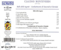 Monteverdi • Ballo delle Ingrate - Combatimento di Tancredi et Clorinda CD