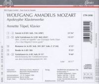 Wolfgang Amadeus Mozart (1756-1791) • Apokryphe Klavierwerke CD