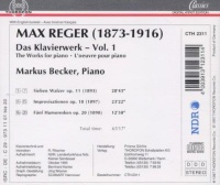 Max Reger (1873-1916) • Das Klavierwerk Vol. 1 CD