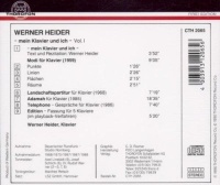 Werner Heider • Mein Klavier und ich Vol. 1 CD