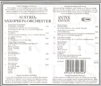 Austria-Saxophon-Orchester CD
