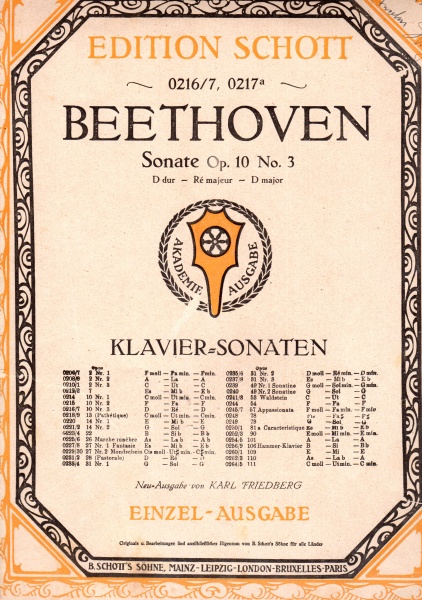Ludwig van Beethoven (1770-1827) • Sonate op. 10 No. 3