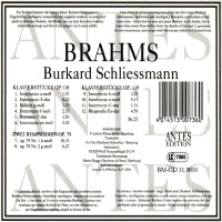 Johannes Brahms (1833-1897) • Das Klavierwerk Vol. 3 CD • Burkard Schliessmann